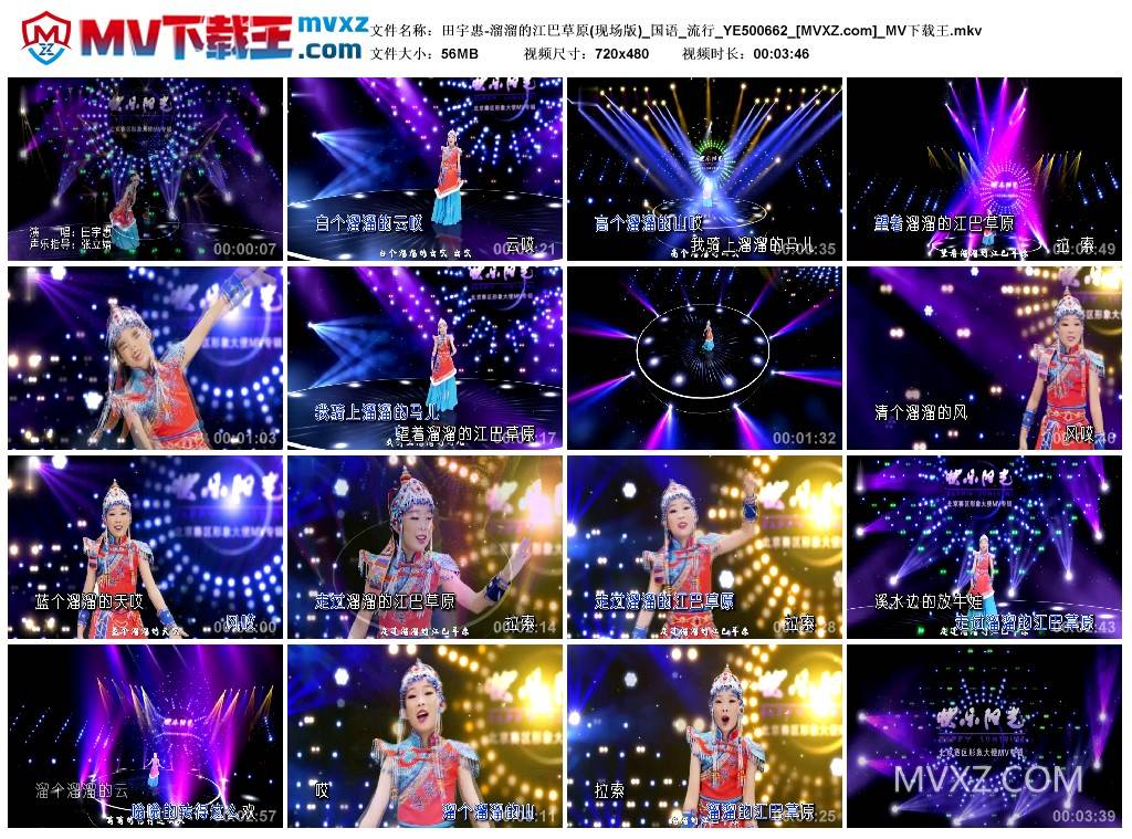 田宇惠-溜溜的江巴草原(现场版)_国语_流行_YE500662